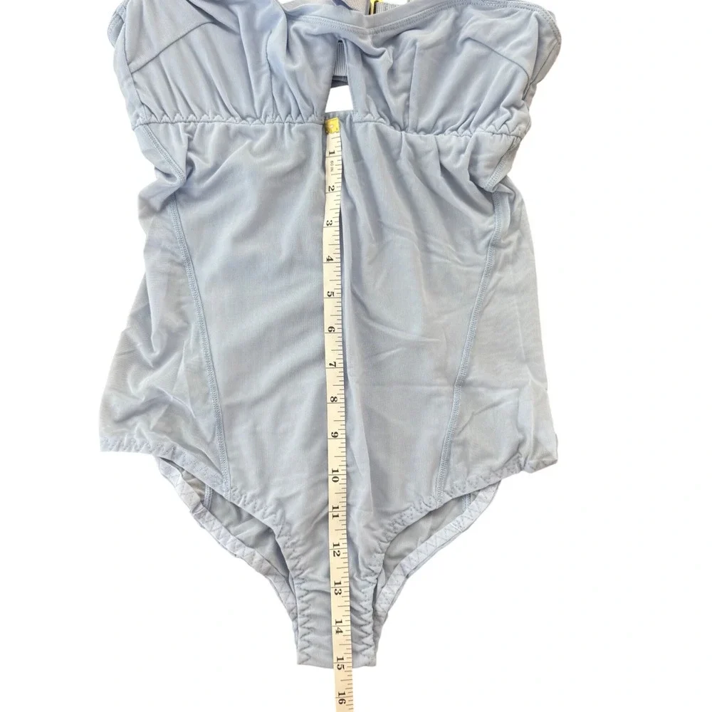 We Are HAH Under The Wire Bodysuit Periwinkle Blue Mesh Size S NEW - Picture 4 of 6
